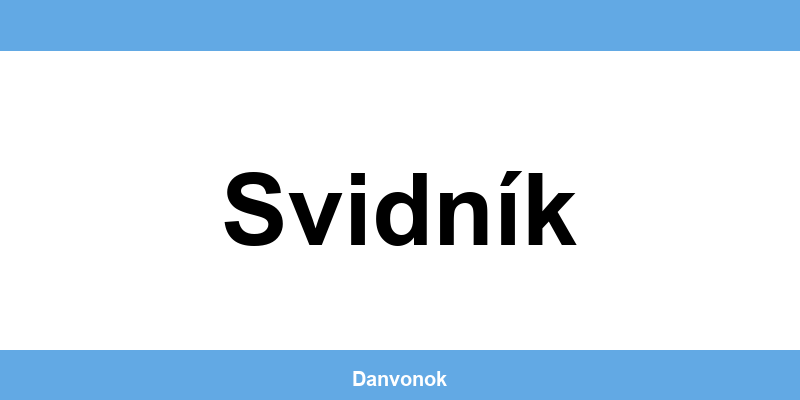 Daňový úrad v lokalite Svidník – kontakt